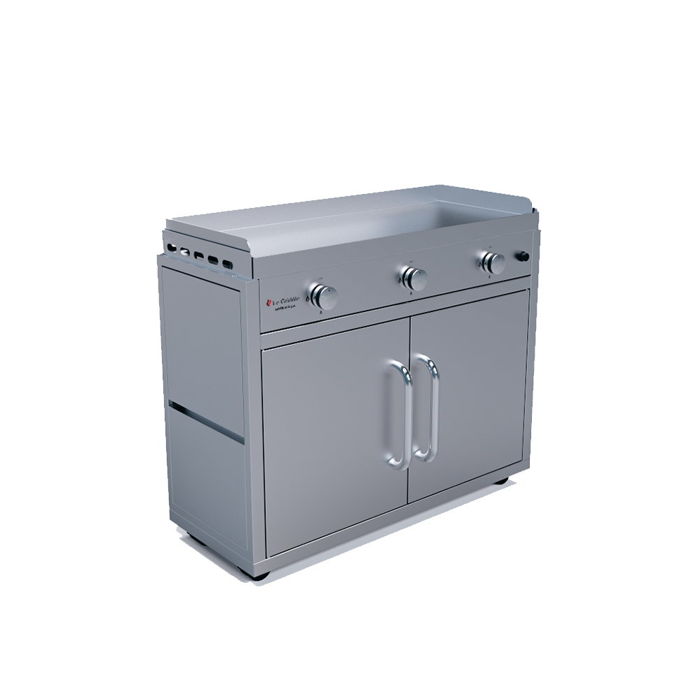 Le Griddle - Triple Burner Griddle w/ Cart - Natural Gas