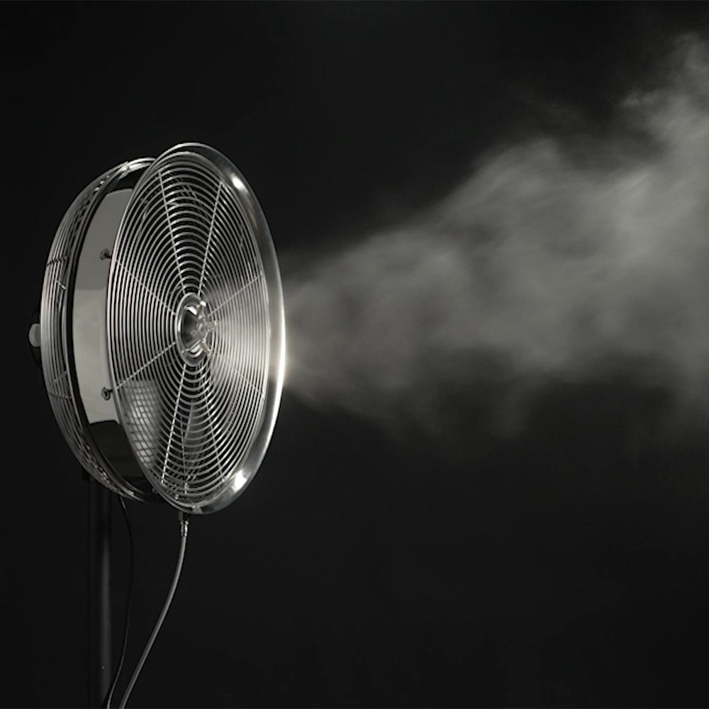 Stainless Steel 18" Oscillating Misting Fan- 5 Nozzle Mist Hub