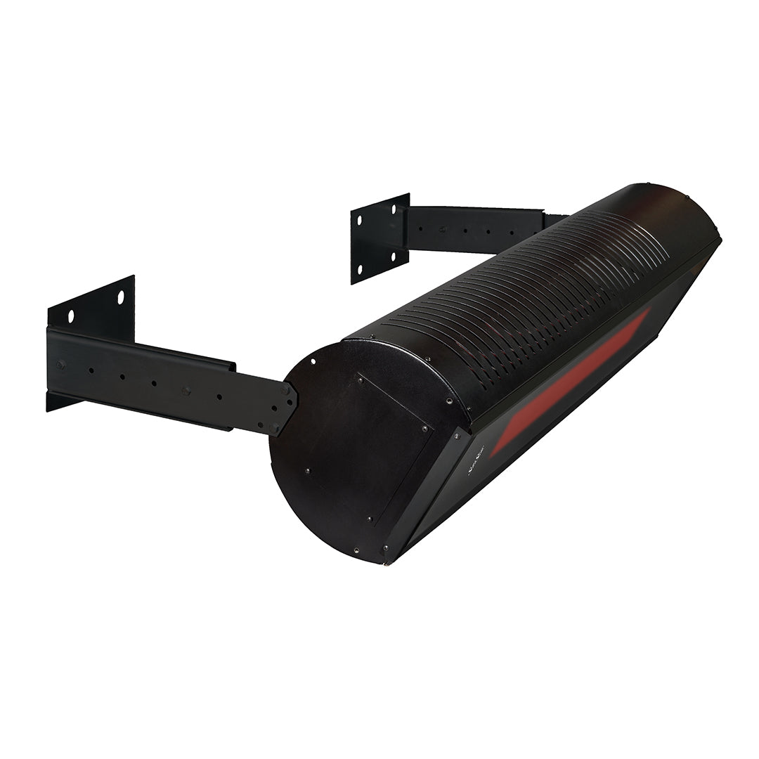SunStar Glass Series L7 SGL1560 35000-24000 BTUs Natural Gas Radiant Infrared Angled Mount Patio Heater in 48 x 11.8 x 9.6 in. - Black Color