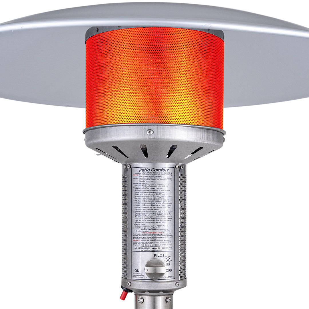 Patio Comfort NPC05 SS Stainless Portable Natural Gas Patio Heater