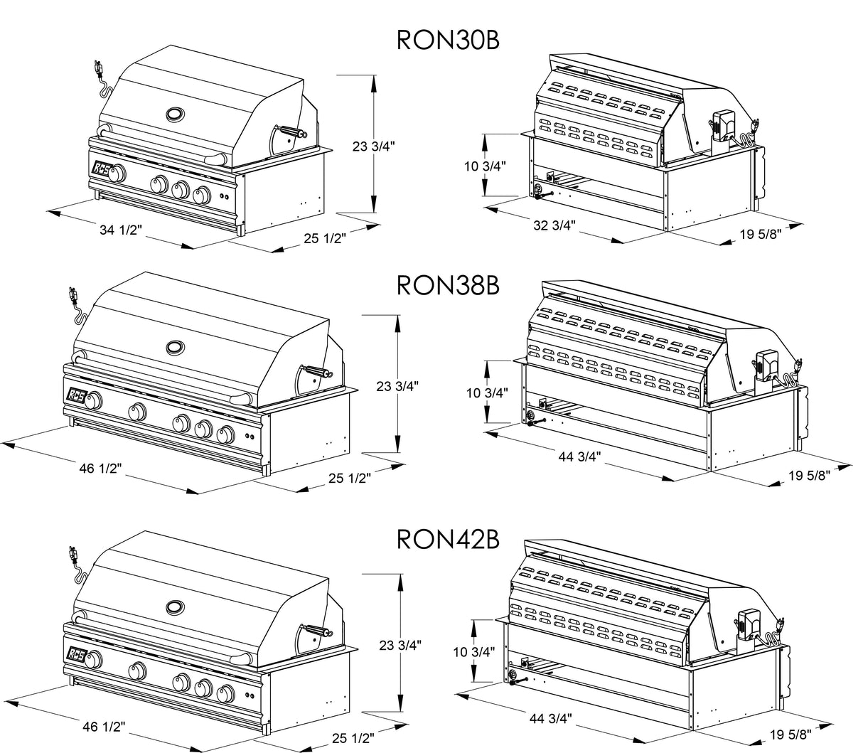 30" Cutlass Pro Grill W/ Briquette Trays - RON30B