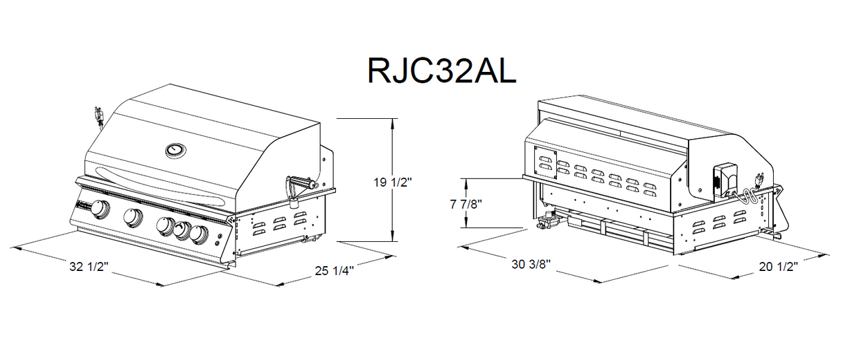 Premier 32" Grill W/Blue LED Lights