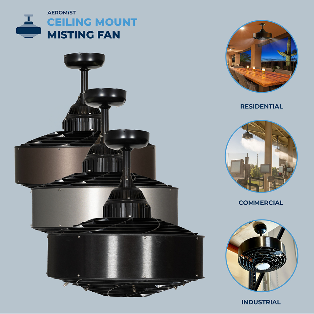 Bladeless Ceiling Mount Misting Fan