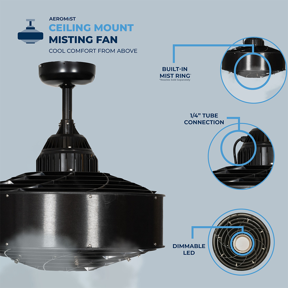 Bladeless Ceiling Mount Misting Fan