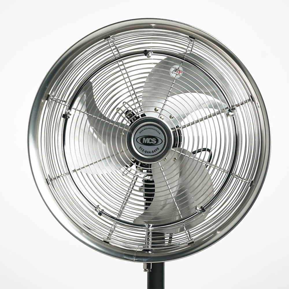 Stainless Steel 18" Oscillating Misting Fan- 5 Nozzle Mist Ring
