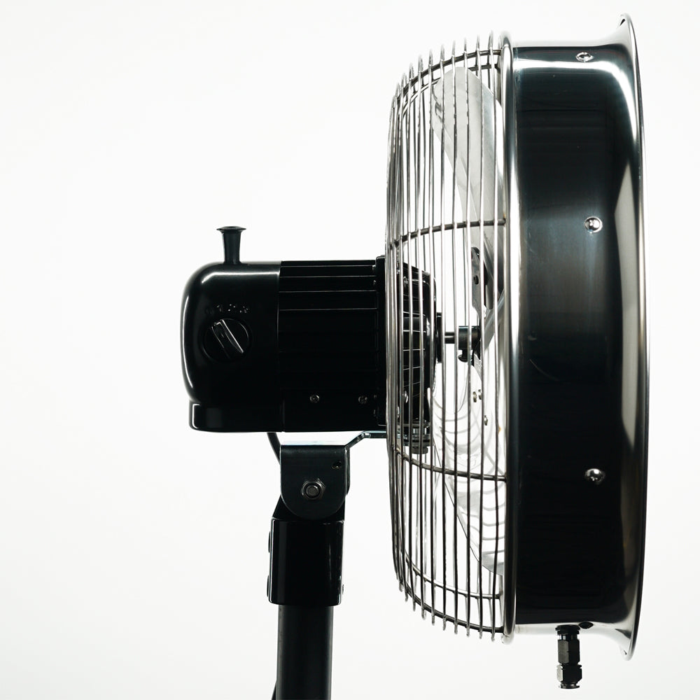18" Oscillating Wall Mount 5 Nozzle Hub Misting Fan 3-speed Control On Motor - W/stainless Steel Housing