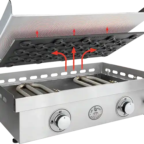 Le Griddle - Quad Burner Griddle w/ Cart - Natural Gas