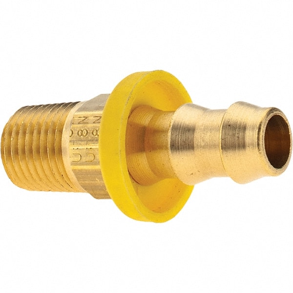 Brass Push Lok Hose Fitting - 1/4" NPT x 3/8" Barb