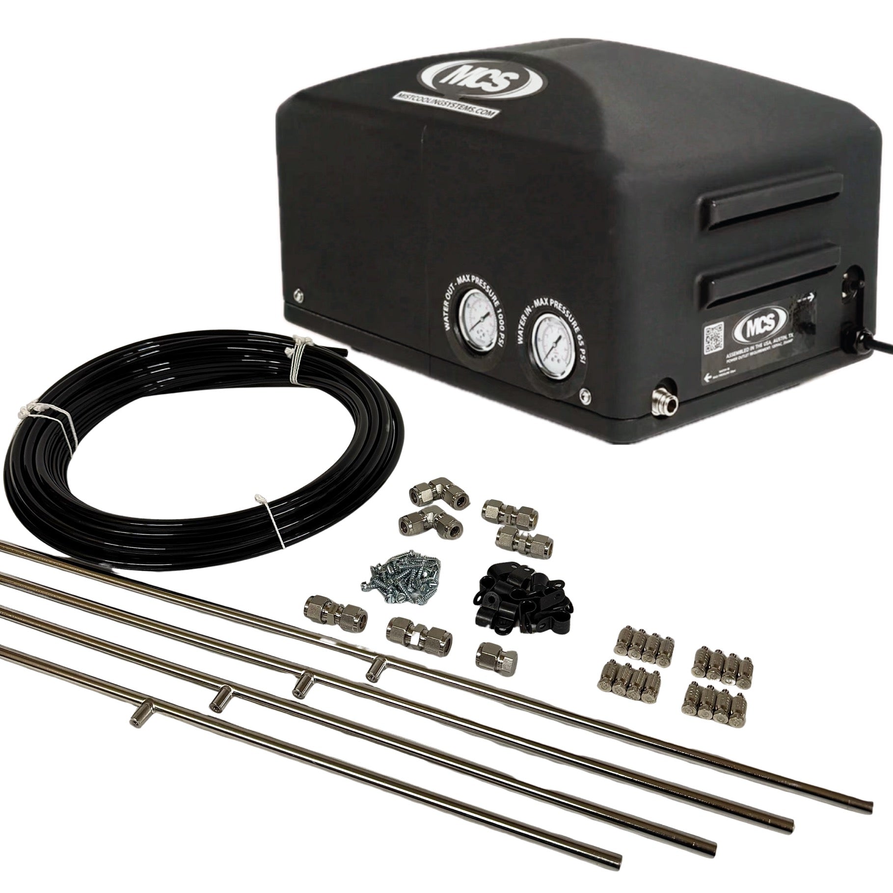 1.0 GPM Fully Enclosed Misting Pump With 80ft. Stainless Mist Line Kit