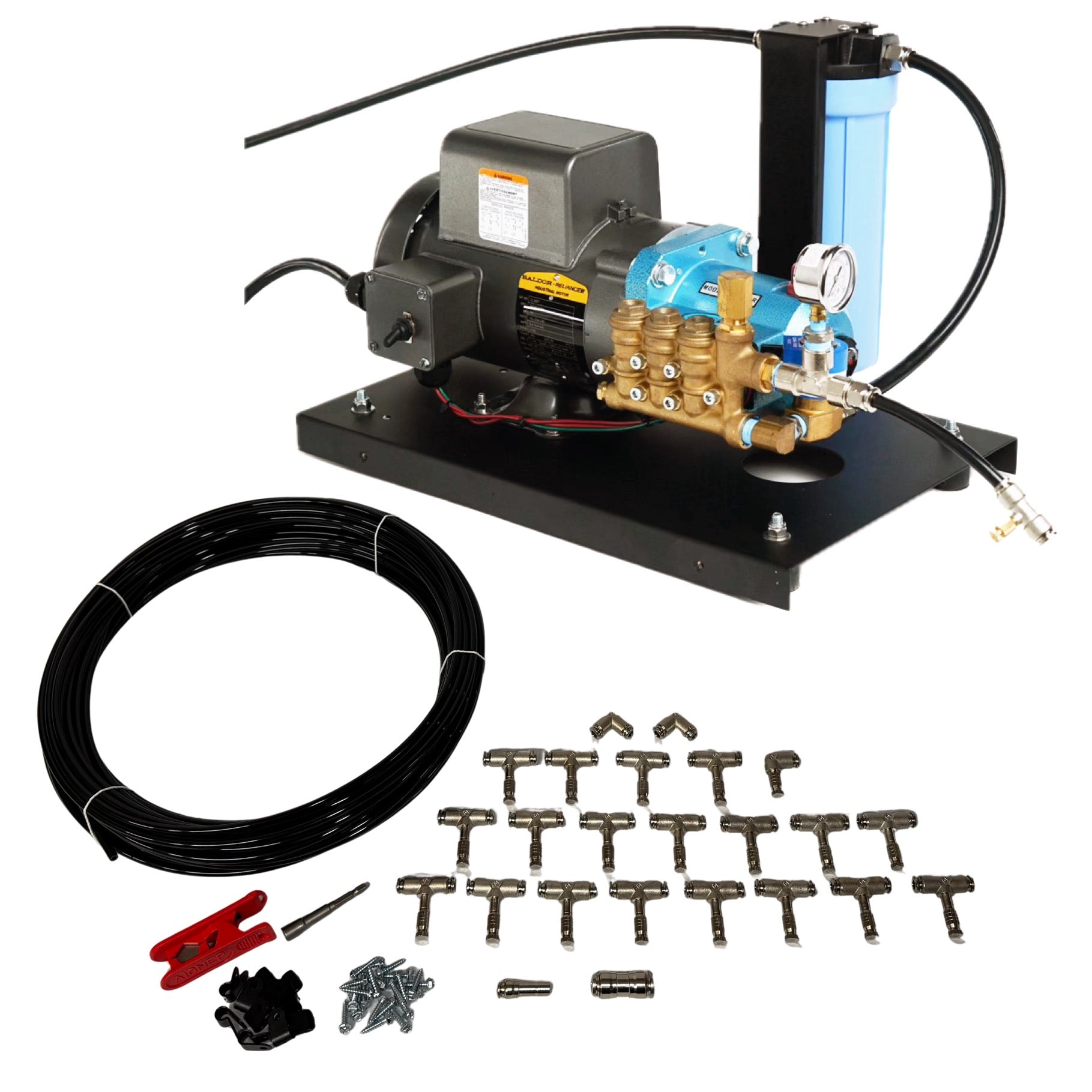 1.0 GPM Open Frame Pump With 80ft. (40 Nozzle) Nylon Mist Line Kit