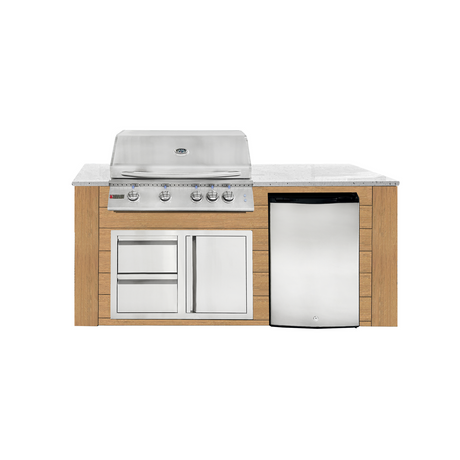 6ft Outdoor Kitchen - Cedar Cabinet w/ White Granite Countertop